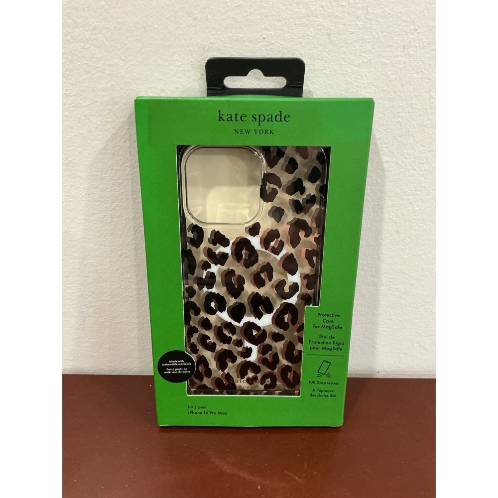 Kate Spade New York Apple iPhone 14 Pro Max Protective Case with MagSafe Leopard